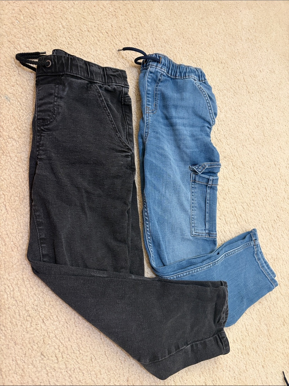 Cat and Jack Two-Pair Kids Jogger Pants - Black & Light Blue jeans size 12